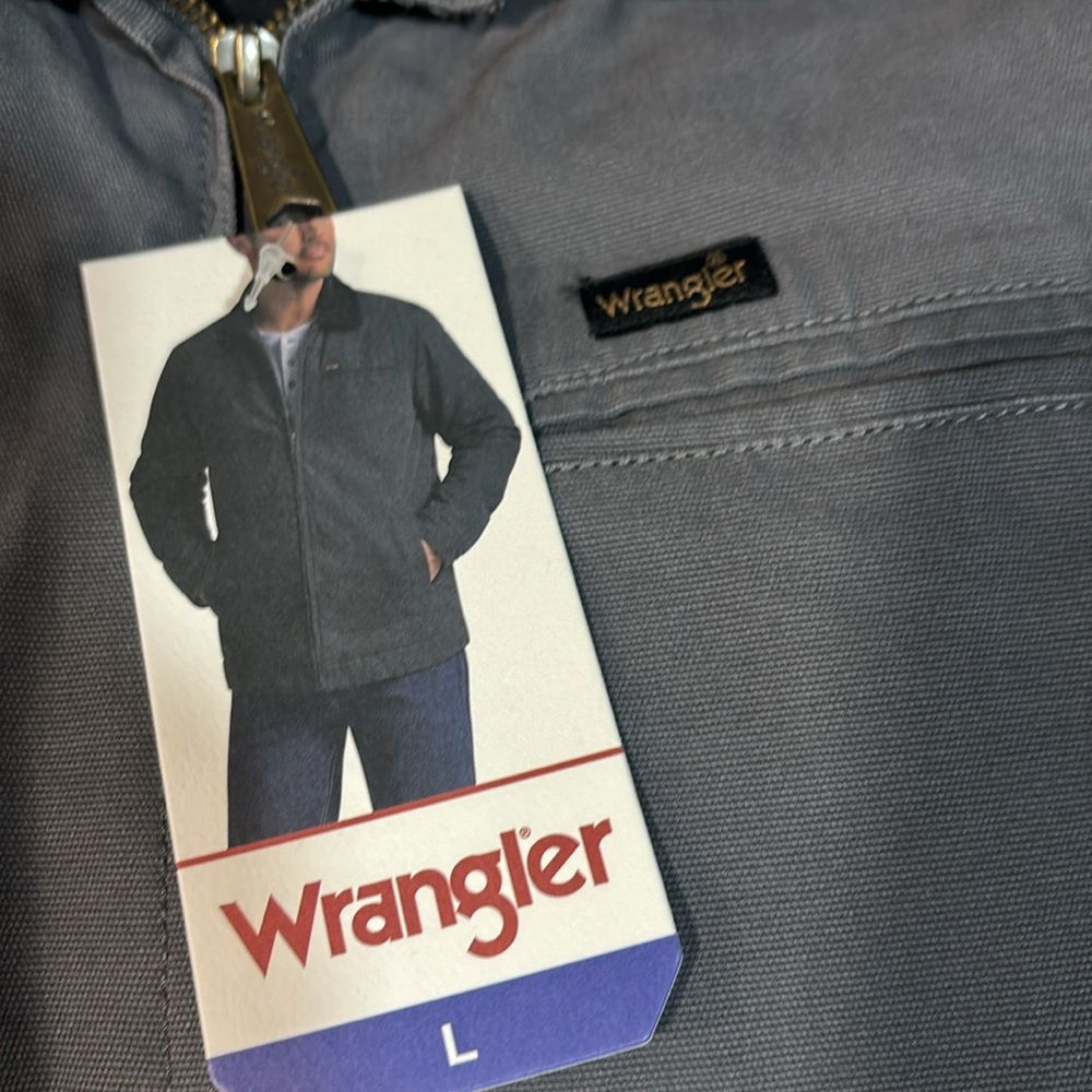 Wrangler Men's Workwear Jacket Quilted Lining Corduroy Collar GREY,Size S/M/L/XL - Picture 7 of 11